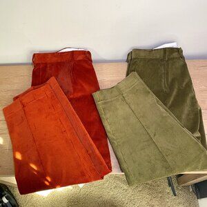 Men's Pair of Two Joseph Turner Yorkshire Corduroy Dress Trousers - Size 38x28